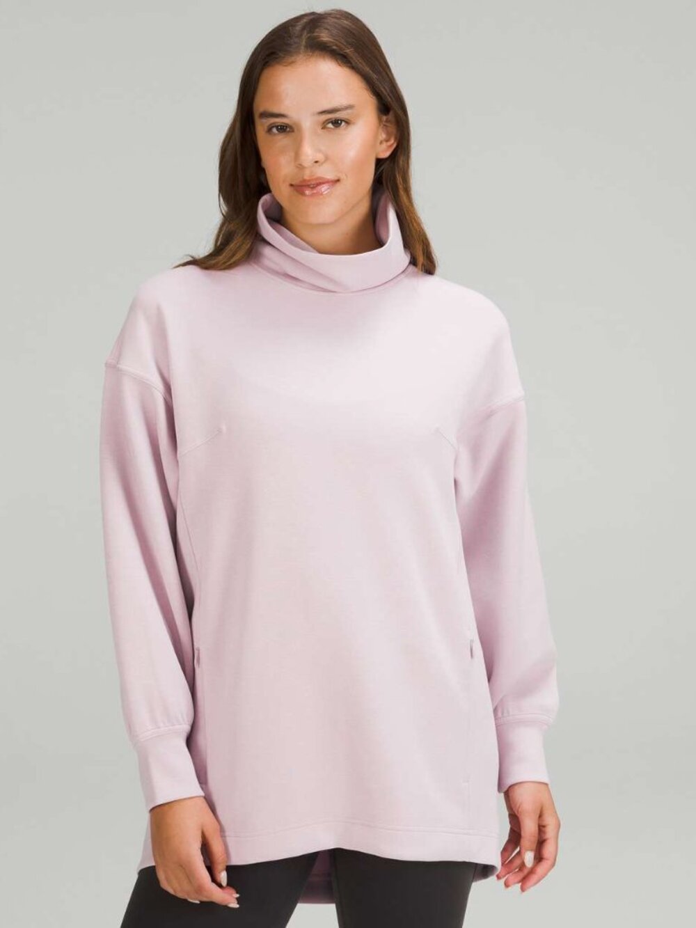Lululemon Modal-Blend Turtleneck Tunic Pink Peony Sweatshirt Women Size 6